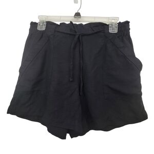 Loft Black Linen Blend Pull-On Shorts Size Medium